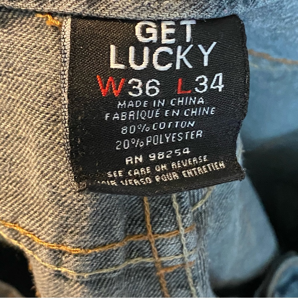 Get Lucky Men’s Straight Leg Relaxed Fit Faded Dark Wash Denim W36 L34(31) - Picture 13 of 16